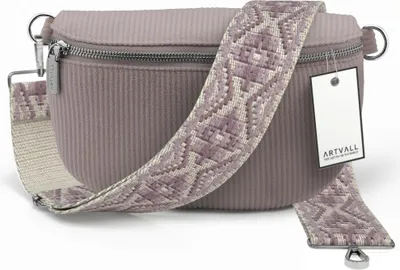 Produktbild von ARTVALL - Umhängetasche aus Cord, Klein mit verstellbarem Schultergurt, abnehmbares Taschenband, Crossbody Bag in Rosa
