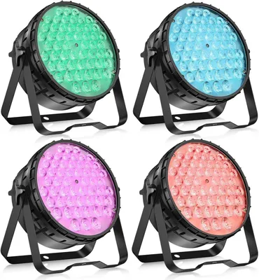 Immagine prodotto di Discolamp - Luci per discoteche - Luci per feste - 54 LED RGBW da 4W - Compatibile DMX512 e controllabile tramite musica