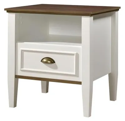 Immagine prodotto di Comodino in legno bianco dal design minimalista