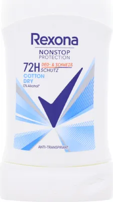 Zdjęcie produktu dla Rexona Bawełna Dry, Kobiety, Dezodorant, Dezodorant w sztyfcie, Pałeczka, 50 ml, 72 h