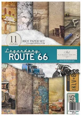 Image de Reispapier-Set A4 - RP001 Legendary Route 66 - ITD Collection