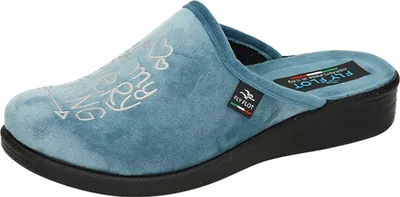 Produktbild von Fly Flot Damen Pantoffel Hausschuh weich bequem süßer Aufdruck 330029, Größe:40 EU, Farbe:Blau