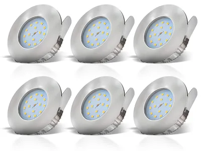 Obrázok produktu pre B.K.Licht LED sada 6 zapustených kúpeľňových svietidiel 5W IP44 teplé biele svetlo matný nikel