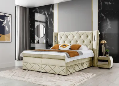 Obrázok produktu pre Manželská posteľ 140x200 GELA LUX - béžová + topper ZDARMA