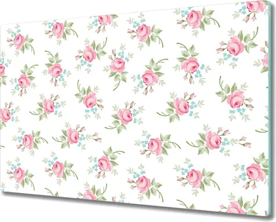 Produktbild von Glas-Herdabdeckplatte Glaskeramikkochfeld-Abdeckung Spritzschutz - 80x52 cm - Kleine Blumen Rosen