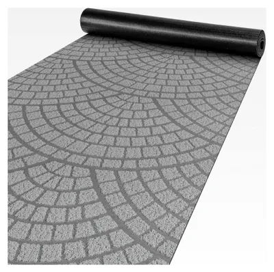 Produktbild von Teppichläufer Küchenteppich Flur Teppich Velours rutschfest waschbar für Flur, Schlafzimmer, Wohnzimmer, Küche Grau 50 x 140 cm