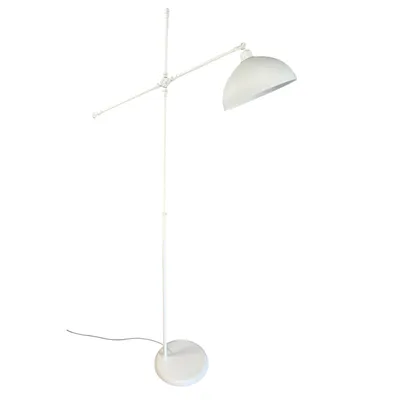 Produktbild von Weiße Metall-Stehlampe mit E27-Fassung und Verstellbarem Lampenschirm