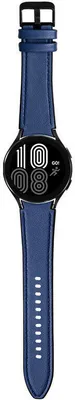 Produktbild von Strap-it Samsung Galaxy Watch 4 Classic 42mm Hybrid- Lederarmband (Dunkelblau)