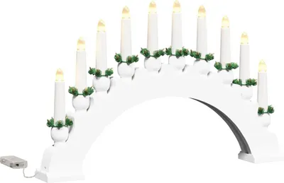 Obrázek produktu pro vidaXL Vánoční svíčkový oblouk s 10 LED svíčkami bílý 47 x 5 x 29 cm