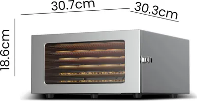 Zdjęcie produktu dla Suszarka do żywności – suszarka do owoców i warzyw – 6 poziomów – 400 W – stal nierdzewna – timer – wtyczka zgodna z normami UE – zasilanie sieciowe