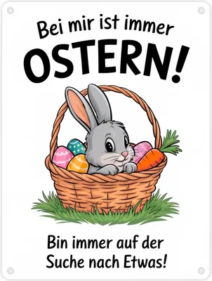 Produktbild von Bei mir ist immer Ostern Metallschild in 15x20 cm - suche immer Etwas