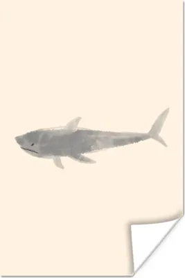 Produktbild von MuchoWow® Poster Fisch - Aquarell - Pastell 80x120 cm - Papierdruck
