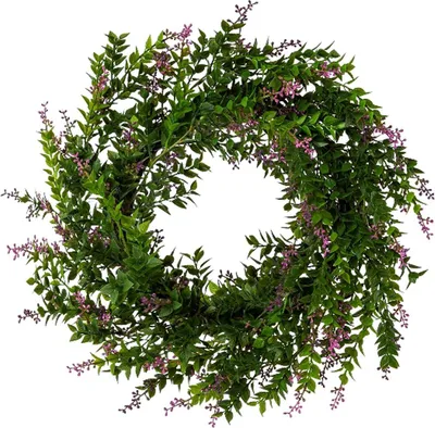 Produktbild von GASPER Miniblattkranz Lila & Grün Ø 61 cm - Kunstblumen