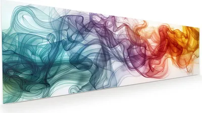 Produktbild von Glasbild 120x40cm in XXL für Wohnzimmer, Schlafzimmer Motiv Bunte Wirbel
