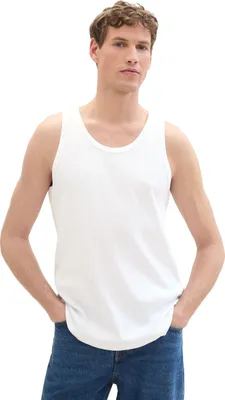 Immagine prodotto di TOM TAILOR, canotta da uomo in denim, vestibilità regular, cotone, colore bianco, taglia S