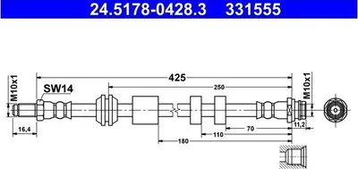 Produktbild von Bremsschlauch ATE 24.5178-0428.3
