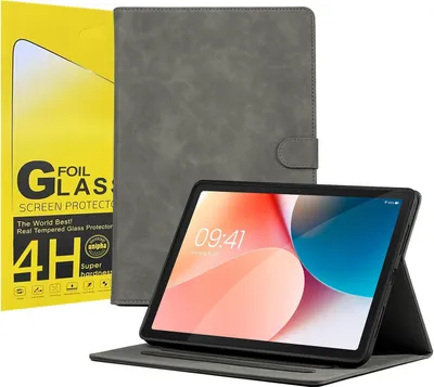 Produktbild von LBH Tablet Schutzhülle + 2x 4H Displayfolie für Samsung Galaxy Tab A9+ 2023 11 Zoll Cover Case Schutz Tablet Farbe: Grau