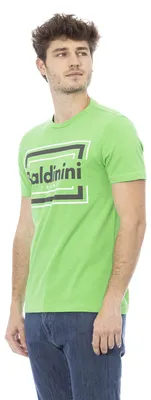 Immagine prodotto di Maglietta da uomo, manica corta, 100% cotone, stampa sul davanti, colore azzurro