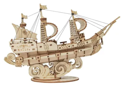 Productafbeelding van 3D-houten puzzel, modelbouwset van een zeilschip, geschikt voor volwassenen en jongeren vanaf 14 jaar
