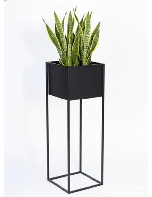Produktbild von Anwicar Blumenständer Metall Schwarz Höhe 100 cm Blumenregal Indoor, 100x24x24 cm