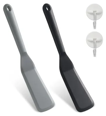 Produktbild von 2-teiliges Silikonspatel-Set, hitzebeständig, Teigschaber, Küchenschaber mit Haken