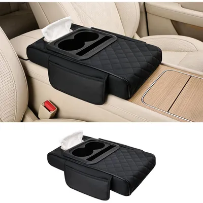 Produktbild von Mittelkonsole Organizer Auto Armlehnenbox Universal Schwarz Kunstleder mit Becherhalter