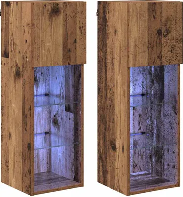 Obrázek produktu pro vidaXL Nástěnné TV skříňky 2 ks z regenerovaného dřeva 30,5 x 30 x 90 cm