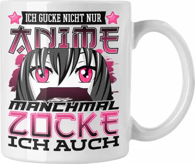 Produktbild von Trendation - Anime und Zocken Tasse Geschenk Mädchen Anime-Fans Gamergirl Spruch (Weiß)