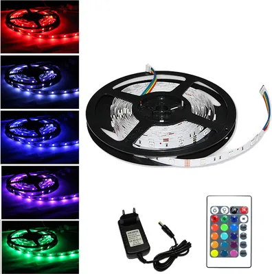 Produktbild von SWANEW 3M LED Streifen Lichtband Beleuchtung LED Strip Lichterkette RGB LED Stripe Band Strip Farbwechsel 30LEDs IP20 mit 24 Tasten Fernbedienung