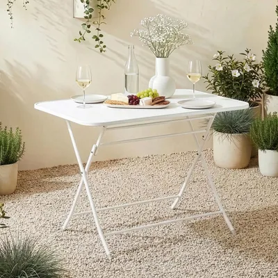 Produktbild von Klapptisch ‘Sande’ rechteckig Stahl 71x70x110 cm Weiß