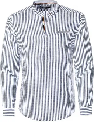 Produktbild von Brandneu Designer Fischerhemd mit Leinen CARISMA Schwarz/Weiß CRM8454 L