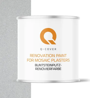 Produktbild von Q-COVER BUNTSTEINPUTZ-RENOVIERFARBE Telegrau RAL 7047 2,5L – UV- & Witterungsschutz, wasserabweisend, für Innen & Außen