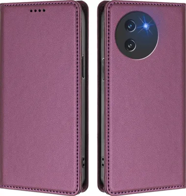 Produktbild von Handyhülle für Doogee Note 59 /Note 59 Pro, Kunstleder Klapphülle Stoßfeste Magnetische Hülle mit Ständer Lila