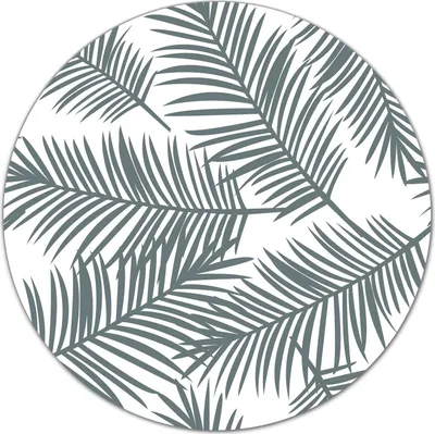 Produktbild von Herd-Abdeckplatte Glas Schneidebrett Ceranfeld-Abdeckung - 40 cm - Graue Palmblätter