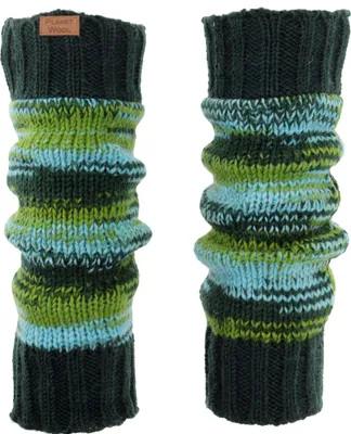 Produktbild von Wollstulpen aus Nepal, Beinstulpen aus Schurwolle Ton in Ton - Grün, Uni, 42*13 cm, Socken & Beinstulpen