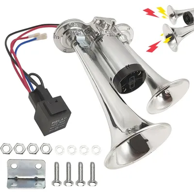 Image de Corne de pompe électrique à double tube métallique d'une seule pièce Corne Moto 600db Auto TZ-309-2 Corne