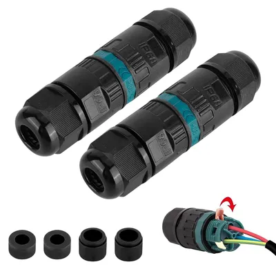 Produktbild von Kabelverbinder Wasserdicht Ip68 - Kabelverbinder Wasserdicht 3-Polig Erdkabel Verbindungsmuffe Für Ø3-12 Mm Kabeldurchmesser,8 Stück Verteilerdose Außen Wasserdicht Verbindungsbox Schwarz
