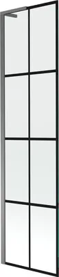 Zdjęcie produktu dla Mexen Next L parawan nawannowy 1-skrzydłowy 50 x 150 cm, czarna kratka, gun metal - 895-050-000-03-77-95
