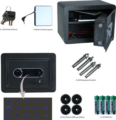 Produktbild von Elektronischer Tresor Sicherheitssafe Geldschrank Safe mit Alarmsystem (DY 170)
