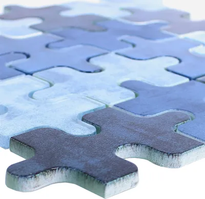 Produktbild von Glasmosaik Fliesen Puzzle Blau