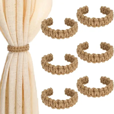 Gordijnband, 6 Stück, 25 cm, braun