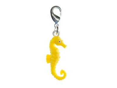 Produktbild von Seepferdchen Charm Anhänger Miniblings Bettelanhänger Seepferd Ozean Gummi gelb