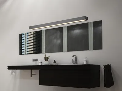 Produktbild von LED Wandlampen Set für Bad & WC Schwarz 90cm Spiegelleuchten Up Down Badlampen