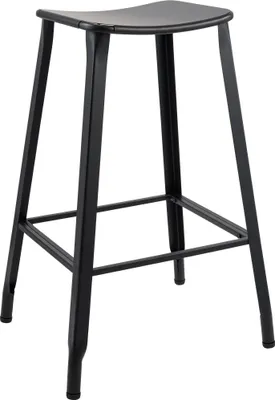 Produktbild von Barhocker DISAN - Metall Schwarz 51x43x74 cm | Barstuhl Mit Lehne Tresenhocker Tresenstuhl Kneipenhocker Kneipenstuhl