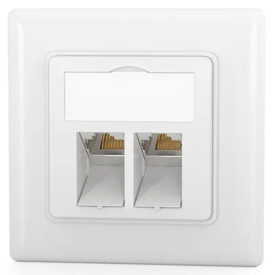 Immagine prodotto di Presa di rete CAT 8 a 2 porte con connettore Keystone senza necessità di attrezzi