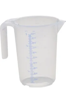 Produktbild von Messkanne 1000 ml PP transp.D117xH165mm Griff offen HÜNERSDORFF