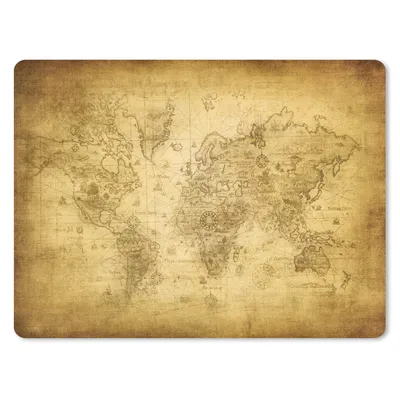 Produktbild von MuchoWow® Mauspad Mousepad Weltkarte - Retro - Papyrus 23x19 cm - Mousepads - Maus Mat - Pad - Mausunterlage - Schreibtischunterlage - Mauspad
