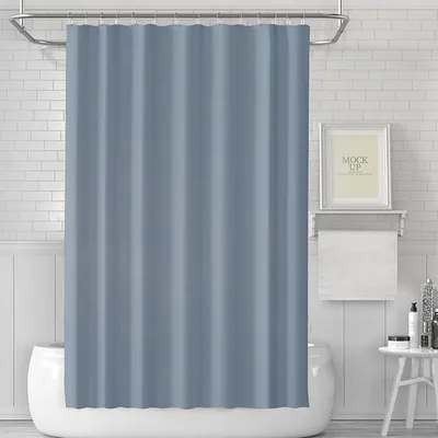 Imagen del producto de Cortina de ducha de PEVA, impermeable y resistente al moho, de 180 x 180 cm, con 12 anillas, para baño