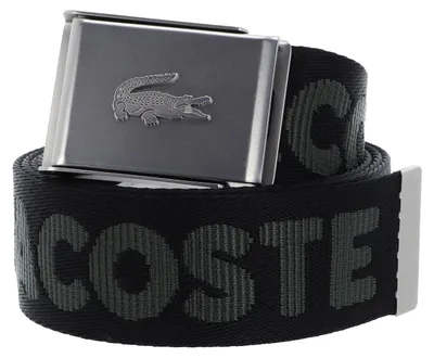 Produktbild von LACOSTE Gürtel Jacquard Webbing Belt W100 Noir Escadron schwarz