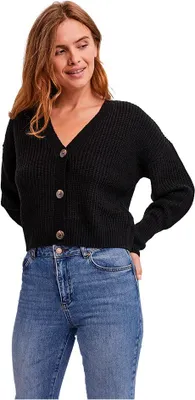 Produktbild von Vero Moda VMLEA Knit Cardigan, Pullover, Erwachsener, Weiblich, Schwarz, L, Acryl